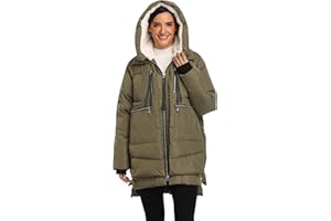 VOGMATE Damen Daunenjacke mit Kapuze Winter Dicke warme Daunenjacke Winddichter Mantel für Damen