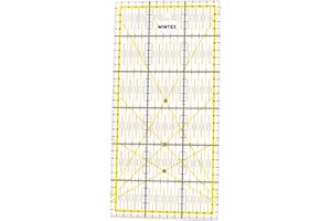 WINTEX Universal Quilting Rulers And Templates 15cm x 60cm, Transparent, 2 Colours Print With cm Grid And Angle Display in 15 x 30 CM