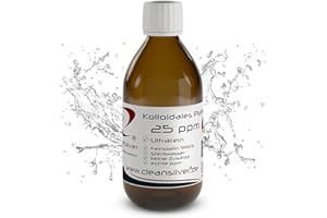 ‎CLEANSILVER CleanSilver - Kolloidales Platin 25ppm 250ml - Ultrarein: Sterilwasser und Feinplatin 99,99% - Made in Germany - Für bewusste Klarheit und edle Balance im Alltag