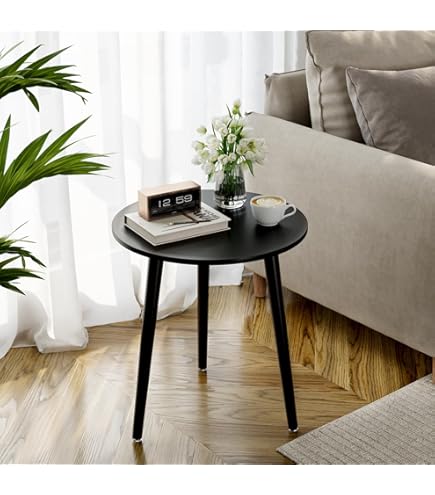 Tavolino Basso Tavolino Rotondo Nero, Tavolino Da Caffu00e8