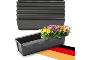 ‎BIGDEAN BigDean 6er Set Paletten Blumenkästen - Einsatz - mit Hängesystem zum Einhängen - 37cm anthrazit - Pflanzkasten für Europalette Balkonkasten Blumentopf - aus recyceltem PP-Kunststoff