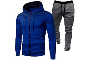 NTRIUQJ Tenue Sport Homme DéContracté Hooded Survetement Sport Ensemble Doux Chic VêTement Complet Full Zip Sweat à Capuche et Pantalon et Fall Jogging Homme Ensemble Training Homme Complet Pas Cher