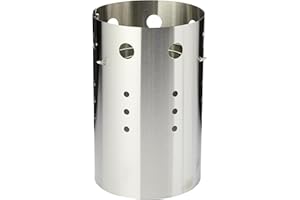 George Foreman Quick-Fire Large Chimney BBQ Starter, 19cm Diameter, Portable Barbecue, Coal Burner, Lightweight and Durable in Stainless Steel with Two Safety Handles, GFCMS19