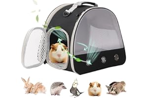 LAIRIES Breathable Guinea Pig Carrier Backpack with Nylon Mesh Window Portable Carrier for Guinea Pig, Bunny Bearded Dragon Bird Chinchilla Ferret Travel Outdoor