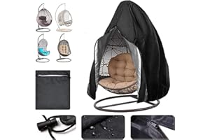 UZIMOO – pokrowiec na wiszący fotel ogrodowy, pokrowiec na fotel typu kokon z zamkiem błyskawicznym, do użytku na zewnątrz, wodoodporny, wiatroszczelny, trwały, wytrzymały, 190 cm x 115 cm