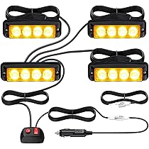Justech 8 Pcs 6 LEDs Warning Light for Strobe Light 30 Modes Flashing