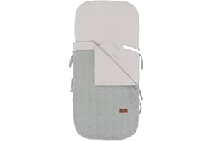 BO Baby's Only - Sommer Fußsack Autositz 0+ Cable - Atmungsaktiver, feuchtigkeitsabsorbierender Baumwolle - Dünn und luftig - Für 5- und 3-Punkt-Gurten - Grau