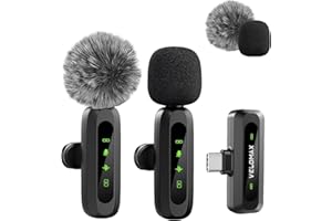 VELOMAX Mic for YouTube Wireless - Ultra-Clear Noise Reduction, 30M Stable Connection, Zero Latency, Plug & Play, Perfect Wireless mic for Youtubers Creators (Dual Mic(Type C Port))
