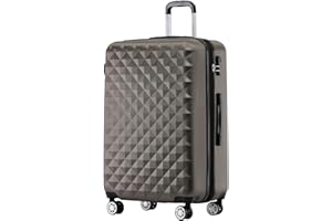 BEIBYE Zwillingsrollen 2066 Hartschalen-Koffer: 15 Farben, ABS-Kunststoff, Zahlenschloss mit Doppelreißverschluss, Exklusive Innenausstattung und umfangreiche Funktionen(Coffee, XL)