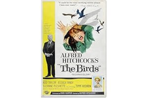 Grupo Erik: Poster Gli Uccelli, Alfred Hitchcock | Poster da parete The Birds, 61x91,5cm, carta lucida | Poster da muro, incorniciabile | Poster iconici film, poster hitchcock, poster film horror