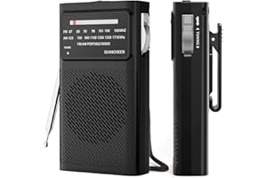 SEANCHEER Radio Portatil Pequeña FM/Am, Transistores Radio con Excelente Señal, Mini Radio de Bolsillo, Radio Pilas Pequeña Funciona con Pilas AA.