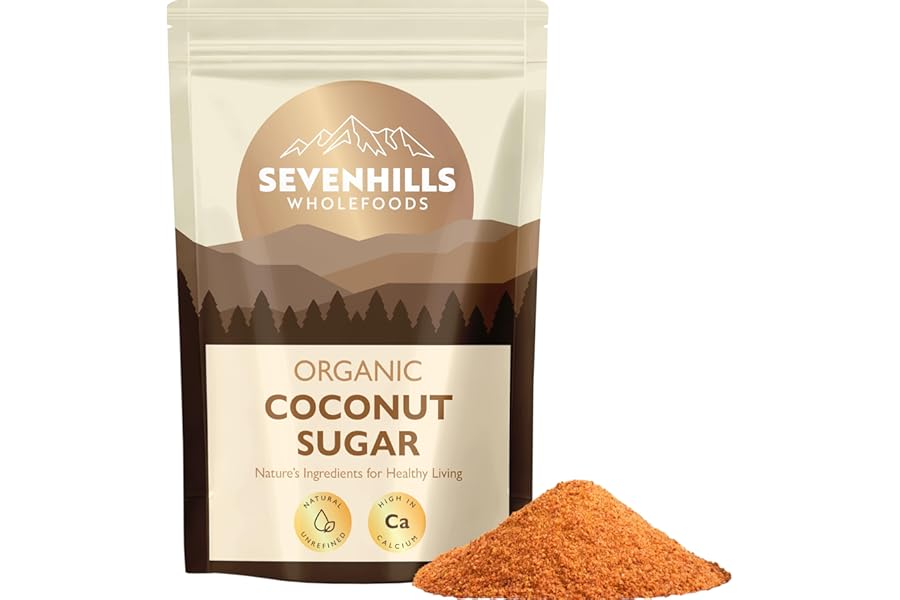Sevenhills Wholefoods Organic Coconut Sugar 1.8kg, from Coconut Nectar Blossom - Low GI Brown Sugar, for Drinks, Desserts & Baking