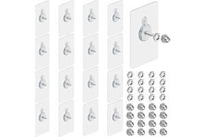 zrfgbxim 16 Piezas Ganchos Adhesivos, Cuelga Cuadros Sin Clavos, Tornillos Clavos Adhesivos para Colgar Cuadros, Ganchos Autoadhesivos Transparentes para Colgar Reloj, Foto, Cuadros (16MM)