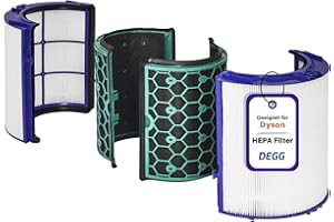 DEGG Filtr HEPA kompatybilny z oczyszczaczem powietrza Dyson Pure Cool + Pure Hot HP04 TP04 DP04 TP05 HP05, filtrem HEPA i filtrem z węglem aktywnym do termowentylatora - jakość premium