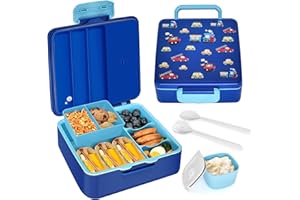 IJIAMY Brotdose Kinder mit Fächern, Bento Box Kinder mit 6 Fächern Lunchbox Kinder Auslaufsicher, Jausenbox Kinder für Mädchen & Jungen, Vesperdose, Perfekt für Schule, Kindergarten & Ausflüge