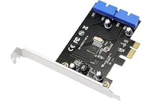 SinLoon PCI Express a doble 19 pines USB 3.0 tarjeta PCI-e a puertos internos macho de 20 pines adaptador para PC (19 pines)