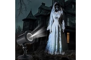 Retisee Halloween Projector Light Outdoor Indoor Waterproof Decoration Projector Light LED Bright Projection 180° Adjustable Stand for Halloween Window Ground Wall Decor(Ghost Bride)
