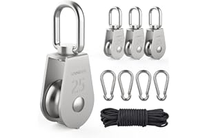 DBREAKS M25 Polea de Acero Inoxidable 304, 4Pcs poleas individuales, Bloques de Polea de única Acero Inoxidable, 25MM Bloques de Polea Grúa