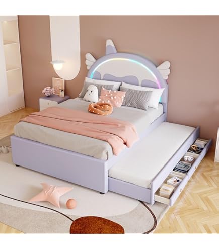 Lit Plat, 90 X 190 Cm, Lit Enfant, Barrière De Sécurité, Barrière Avec Verrou, Bois De Pin, Blanc