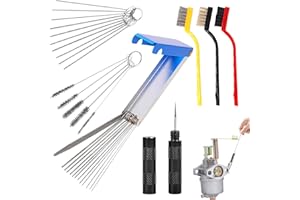 NUQIN Carburetor Cleaner Set,Carb Cleaner Spray Kit,13 Cleaning Wires Set,10 Carb Cleaning Needles,5 Nylon Brushes Tool Kit,1 Sharp Pick Carburettor Jet Cleaning Tool,3 Large Brushes,Carburettor