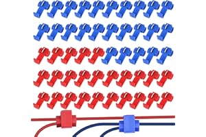 SEEFEY Cosse Electrique-Lot de 50-Connecteur Automobile-Cosses Electriques-Connecteurs de Dérivation Rapides-Connecteur Rapide de Dérivation de Câble de Voleur de Câble(25 Pcs Rouge+25 Pcs Bleu)