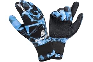 Summshall Gants de Plongée 3mm Gants Neoprene pour Homme Femme Thermiques Antidérapants Gants Plongée pour Surf, Kayak, Plongée en apnée, Voile, Canotage
