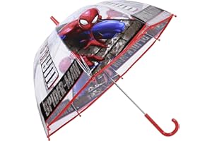 SRV Hub Paraguas de PVC para niños y niñas, resistente al viento, 8 paneles de dibujos animados, paraguas clásico, Brolly para niños unisex a partir de 3 años, transparente