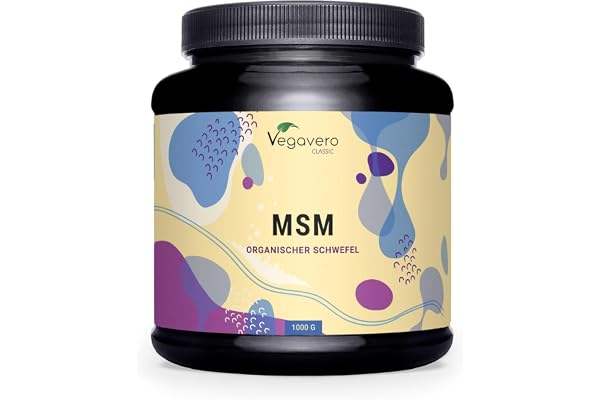 MSM Vegavero® Poudre | 1 Kg Méthylsulfonylméthane Pur à 99,9% | Sans Additifs & VEGAN | Formation de Collagène | Testé en Laboratoire | Format Sachet ou Boîte