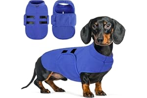 Queenmore Hundepullover Fleece Wintermantel Hund Hundemantel Winter, Hundepullover Kleine Hunde, Hundeweste Dackel, Bulldog, Greyhound, Blau, M