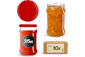KADAX Små glasburkar 315 ml, fi66, glas för honung, syltburkar med lock, lufttäta burkar, konserveringsglas, runda glas, sylt