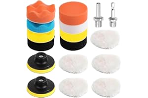 AHLMA 17 Pièces kit Lustrage Carrosserie Voiture Tampons Eponge de Polissage de 80 MM Accessoire pour Polisseuse Pad Polissage Manuel Voiture Utilisé pour Le Polissage Le Meulage et Le Cirage