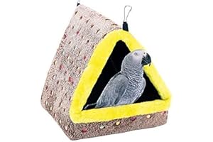 MOUNTTU Bird Bed For Cage,Autumn Bird Hut Thermal Hanging Bird Nest Sleeping Resting Bird Bed For Medium And Large Parrots