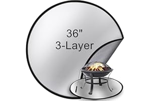 Feuerschale Unterlage, Glovios 36 Zoll 91CM Feuerschutzmatte für Feuerschale, Hitzebeständige Rund Feuerfeste Matte Feuerschale für Bodenschutz