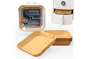 AZOMKER Carta Per Friggitrice Ad Aria, Carta Forno Per Friggitrice Ad Aria, Carta Da Forno, Carta Per Fritti, Carta Friggitrice Ad Aria, Accessori Friggitrice Ad Aria (23 cm/100 pezzi)