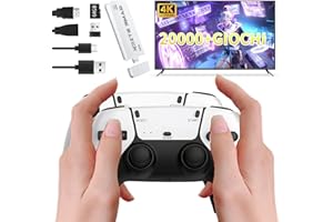 HIGOYXP Retro Game Stick, Console da gioco retrò 20000+ Giochi Classici Integrati con 2 gamepad wireless, Console di Gioco Retrò da 23 emulatori, HDMI 4K, 64GB, console per videogiochi plug & play per TV