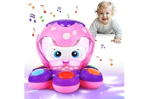 AIERRSON Baby Toys 6 Months Plus, Musical Octopus Light Up Crawling Toys for Baby Toys 6 to 12 18 Months, Baby Girl Toys Learning Fine Motor Skills for 1 Year Old Sound Toys Chirstmas Birthday Present