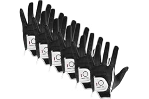 Finger Ten - Guante de golf para la mano izquierda, para hombre, buen agarre en mojado, cómodo, 6 unidades