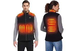 Loowoko chaleco calefactable Forro polar hombre mujer (sin bateria), ropa termico calefactable ligera, 3 niveles+6 zonas de calefacción