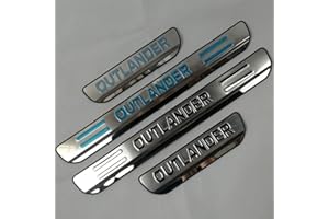 EAGLEG Car Door Sill Protector for Mitsu-bishi Outlander 2009-2021 4PCS Scuff Plate Stainless Steel Stickers Accessories,A