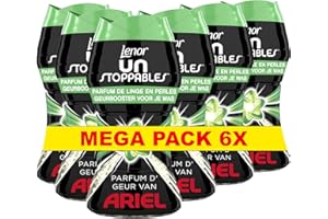 Lenor Unstoppables Parfum de Linge en Perles pour Lessive, 60 Lavages (140g x 6), Parfum D'Ariel Original, Fraîcheur Non-stop jusqu'à 12 Semaines de Stockage
