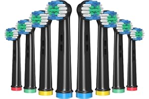 AnjoCare Brossette de Rechange Compatible avec Braun Oral-b Brosse à Dents Electriques, Tete Brosse a Dent Pour Oral-b Pro 1000/3000/5000-16 pièces Noir