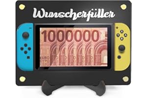 QHHENTOO Gamer Geldgeschenk, Gaming Zimmer Deko - Geld Geschenke aus Holz inkl. Ständer - Gamer Deko Gaming, Gaming Geschenkideen