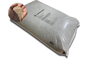 MASTERBRICO Sabbia per Sabbiatrice 0,3-1,0 mm Sacco da 25 kg - Sabbia Essiccata Vaga per Trattamenti di Sabbiatura su Legno, Ferro, Cemento e Mattone - Granulometria Media, Bassa Umidità