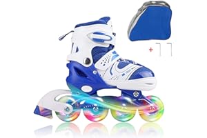 JIFAR Inliner Für Kinder Verstellbare Inline Skates mit Beleuchteten Rädern Rollschuhe Outdoor Schuhe mit Rollen für Kinder Mädchen Jungen Inline Skates für Kinder Größenverstellbar von 30 bis 37