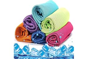 Dusenly 5 x Eiskühl-Handtücher, Mikrofaser, Eis-Handtuch, sofortige Erleichterung, schnelltrocknend, kühl, kaltes Handtuch für Sport