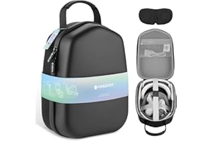 FOREGOER Hart Tragetasche kompatibel mit Oculus Meta Quest 3/Quest 3S/Quest 2/Vision Pro mit Elite Strap für VR Gaming Headset und Touch Controllers Zubehör, Lagerung Reisen (Schwarz)