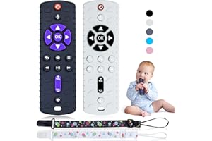 Orzbow Silikonowe Ząbkowanie Zabawki dla Dzieci, Zabawki Dla Ząbkujących Dzieci dla Niemowląt z Klipsem na Smoczek Dla Dzieci w Wieku 0-6-12 Miesięcy, Bez BPA（Czarny& Jasnoszary）