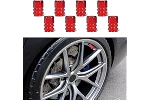 deemars 8 Pack Tapas de Válvula para Llantas de Coche, Tapas de Válvula de Rueda de Coche Impermeables, Tapones de Válvula de Plástico con Sello de Goma Universal para Camión Motocicleta (Rojo)
