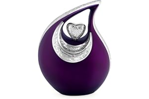 KEEPSAKE COMPANY Große Urne für Erwachsene, Tropfenform, für Erwachsene, perfekt für Frauen – Erwachsene Urnen für menschliche Asche, Männer, Beerdigungsasche, dekorative Urnen für Erwachsene, 2,5 Liter