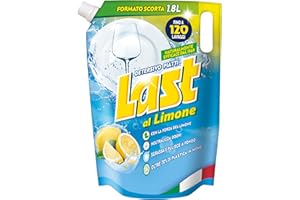 Last, Detersivo per Piatti a Mano al Limone, Neutralizza gli Odori, Azione Sgrassante - Formato Scorta, 1,8 Litri